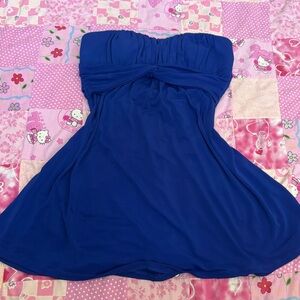 Y2k Speechless Strapless DarkBlue Top Or Can Be Used As A Mini Dress